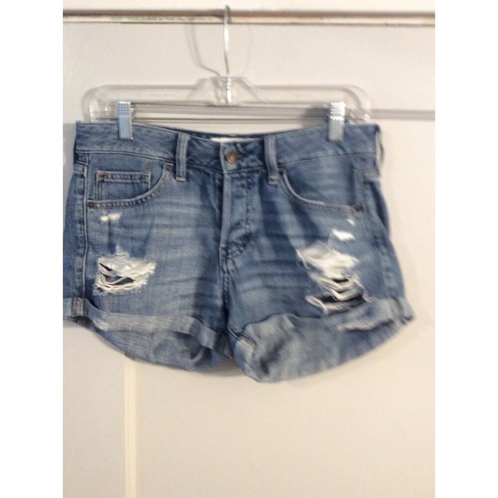 Abercrombie Fitch Boyfriend Distressed Destroyed Cuffed Shorts Low 2